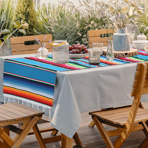 Camino de mesa de algodón con logotipo impreso personalizado, <span class=keywords><strong>manteles</strong></span> grandes <span class=keywords><strong>para</strong></span> Fiesta Mexicana, decoración de comedor, nuevo producto, punto rectangular - Product Image 3