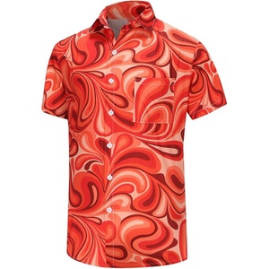 Camisa Hawaiana Moderna para Hombre, Logotipo Personalizado ODM, Transpirable, Cuello Alto, Camisas Tropicales para Vacaciones, Impresión Serigrafiada - Product Image 2