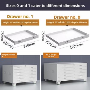 Armoire de classement multi-tiroirs en acier sur mesure pour le stockage de dessins techniques et de données de bureau, avec un design minimaliste moderne - Product Image 4