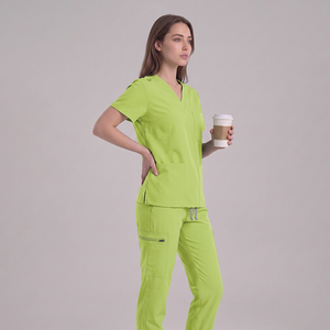 Tenues Médicales Extensibles en Tissu 62 % Rayonne, 32 % <span class=keywords><strong>Nylon</strong></span>, 6 % Spandex – Uniformes de Soins Infirmiers, Vêtements de Travail Hospitaliers, OEM - Product Image 3