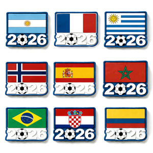 Patch <span class=keywords><strong>de</strong></span> drapeau en caoutchouc sérigraphié personnalisé pour <span class=keywords><strong>la</strong></span> <span class=keywords><strong>Coupe</strong></span> <span class=keywords><strong>du</strong></span> <span class=keywords><strong>Monde</strong></span> <span class=keywords><strong>de</strong></span> Football 2026, écologique, durable et tendance, pour vêtements et sacs - Product Image 1