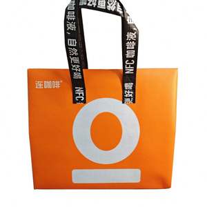 Custom Printed Logo Recycled PP Non Woven Thermal Insulation Reusable Folding Lunch Food <b>Bag</b> Aluminum Film Chocolate Cooler - Product Image 2