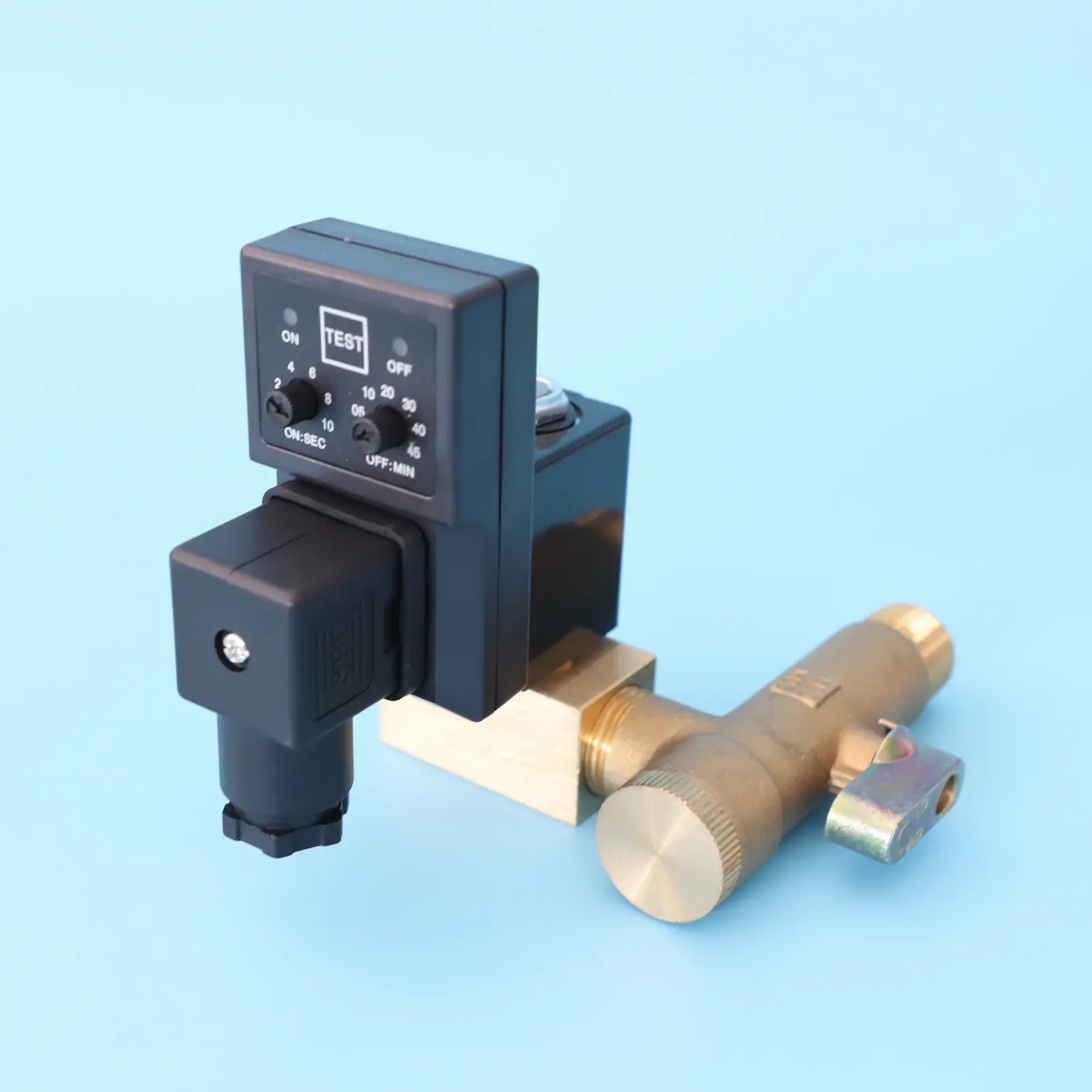 high pressure 2 way brass 24VDC 110V 220VAC 1/4 3/8 1/2 16bar 40bar digital auto drain air compressor solenoid valve with timer