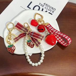 Cute Sweet 3D Strawberry Bell <b>Key</b> <b>Chain</b> Girls Bag Creative Small Pendant Hanging Ornaments <b>Key</b> Ring - Product Image 6