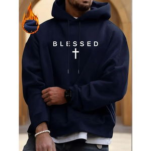 Conjunto de Sudadera con Capucha y Pantalones Deportivos, Conjunto de Sudadera con Capucha y Pantalones Deportivos con Efecto Desgastado, Conjunto de Sudadera con Capucha con Estampado de Lágrimas, Sudadera con Capucha para Hombre con Estampado Puff - Product Image 1