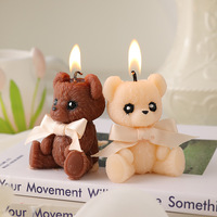 Bougie parfumée artisanale en cire de soja en forme d'ours mignon pour la décoration de la maison, cadeau créatif pour les fêtes, les anniversaires et les souvenirs