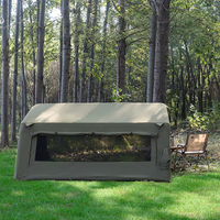 Tente de camping gonflable Oxford 4.6, installation rapide, imperméable, résistante au vent, 4 saisons, portable, extérieur, avec une chambre et un salon