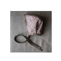 Gorro de Bebé Recién Nacido OEM, Diseño Floral de Doble Cara, Estilo Vintage, de Algodón y Lino, Gorro de Verano, Turbante