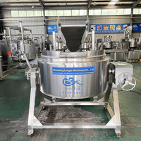 Commerciële 100L gejackete ketel met roerder voor de verwerking van chilisaus en tomatenpuree, gasverwarmingsmachine