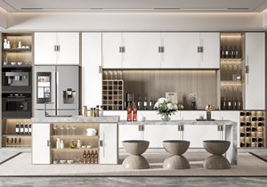 Gabinetes de Cocina Modernos de Madera Maciza de Roble Lacado, Diseño Elegante, Bandejas para Cubiertos Integradas, Panel de Mini Isla, Características Ecológicas - Product Image 6