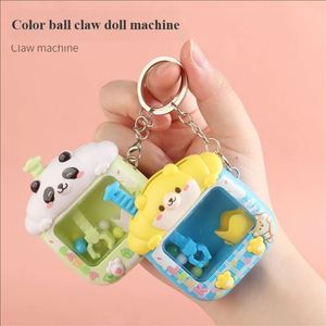 Cute Cartoon Claw Machine Keychains Mini Interactive Toy <b>Key</b> <b>Rings</b> Bag Charms Creative Fun Accessories for Kids Adults Gifts - Product Image 4