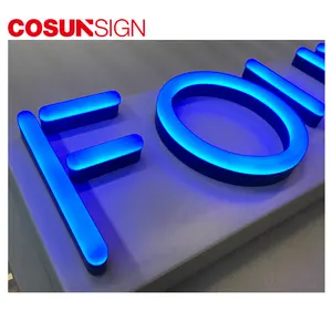 faux neon sign made of clear or opaque acrylic led lighting up and changeable