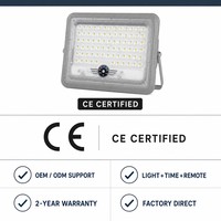 Projecteur solaire LED COB IP65 étanche avec télécommande, minuterie, allumage automatique du crépuscule au lever du soleil, lampe de sécurité pour jardin