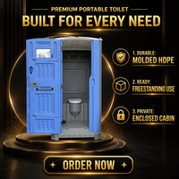 Conteneur de toilettes mobile en HDPE portable, léger, facile à installer, cabine sanitaire pour la construction, les événements et la location