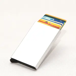 Hot Sale Mini Pop Up Aluminum Slim Wallet For Men And Women RFID Blocking Cash Credit Card Holder