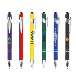 Thời trang phổ biến màu bút bi di động máy tính bảng màn hình cảm ứng kim loại bút với biểu tượng tùy chỉnh UV in mực đen - Product Image 3