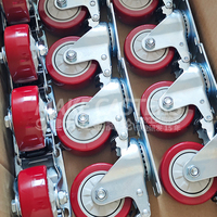 1.5 "2" 2.5 "3" 4 "5" pouces roulettes en PVC roues à usage moyen industriel PP cache-poussière roulette gris meubles chariot outil frein pivotant