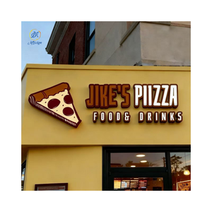 Letras de Canal LED 3D Personalizadas, Acrílico, Acero Inoxidable, Iluminadas, Letrero Frontal para Tienda, Decoración para Restaurante/Pizzería al Aire Libre - Product Image 1