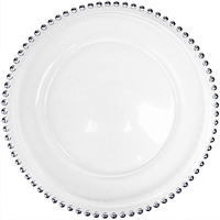 Plateau de service pour mariage, plateau de perles en cristal or, plat de chargeur en verre pour le mariage 1 pièce