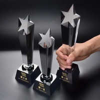 Trophée en verre créatif Aoxin PUJANG en forme de pentagramme, prix de compétition en cristal transparent, récompense scolaire, impression UV, gravure laser