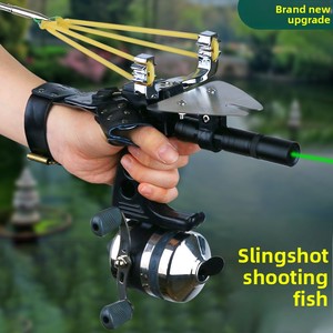 Meslek fabrikada yüksek kaliteli lazer balıkçılık sapan Set profesyonel avcılık güçlü çelik bileşik yay sapan silah - Product Image 2