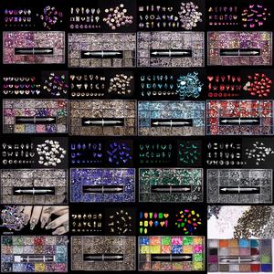 ชุดตกแต่งเล็บ 21 ชิ้น รูปทรงหลากหลาย 3 มิติ แบบติดหลังเรียบ ประดับด้วยคริสตัลแก้วยอดนิยม ชุดตกแต่งเล็บด้วยเพชรปลอม - Product Image 1