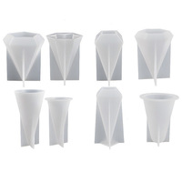 Moule en silicone HY pour anneau conique à facettes en cristal, support de bague en forme de pyramide de diamant pour bijoux en résine époxy