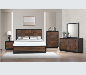 Traditional Luxury Queen 5-Piece Adjustable Storage Bedroom Set in Walnut - Product Image 1