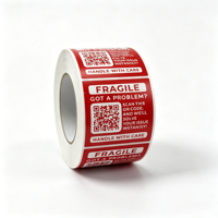 Étiquettes personnalisées découpées sur mesure, brillantes, imperméables, avec avertissement de fragilité, code QR, pour la logistique, l'expédition, les colis express, adhésives