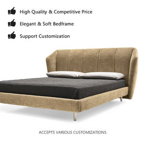 Lit rembourré minimaliste avec tête de lit ultra douce-Lit à plateforme de luxe à profil bas pour chambre principale et chambre d'amis - Product Image 3