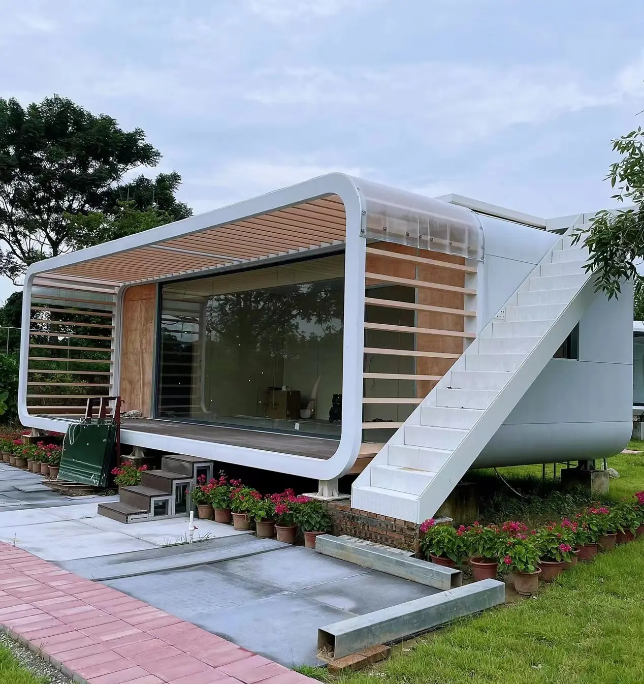 Meilleure qualité maison préfabriquée villa de luxe modulaire maison bureau Pod cabine Apple