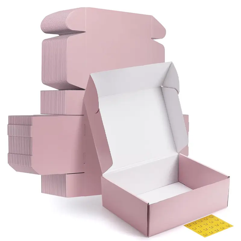 Embalagem de papelão com logotipo personalizado, caixa de papel para envio, roupas dobráveis de luxo, sapatos, flores, chapéus, embalagem mais grossa