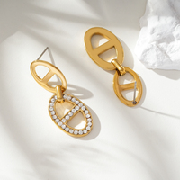 Boucles d'oreilles clous en zirconium japonais plaqué or 18 carats, version de luxe - Bijoux élégants et polyvalents, cadeau idéal pour femme