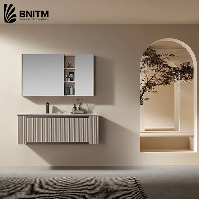 BNITM Modern Design Bathroom Vanities Bathroom Storage Cabinets Antique Waterproof Furniture Mirror Cabinet
