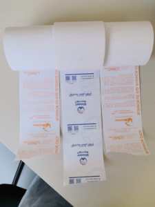 Rollos de <span class=keywords><strong>papel</strong></span> térmico reciclables de 57x40mm, transacciones POS eficientes de doble capa y única para uso de caja registradora - Product Image 5
