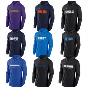 Sudadera con Capucha de Fútbol Americano Personalizada, Superventas 2025, Manga Corta, Antibacteriana, 100% Poliéster, Chicago, Baltimore, Detroit, Denver - Product Image 4