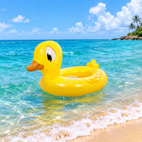 Jouet flottant gonflable en PVC pour enfants, canard jaune, pour jeux aquatiques et piscine