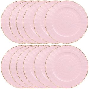 Assiette de présentation ronde en plastique transparent gaufré de 13 pouces pour mariage, fête, dessert - Product Image 2