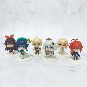 Figuras de ação de anime genshin impacto, modelo de brinquedo de pvc, 7 peças/set