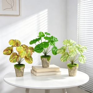 Plante en pot artificielle Dream Castle, feuilles miroir, bonsaï, décoration de bureau, intérieur, café, verdure - Product Image 5