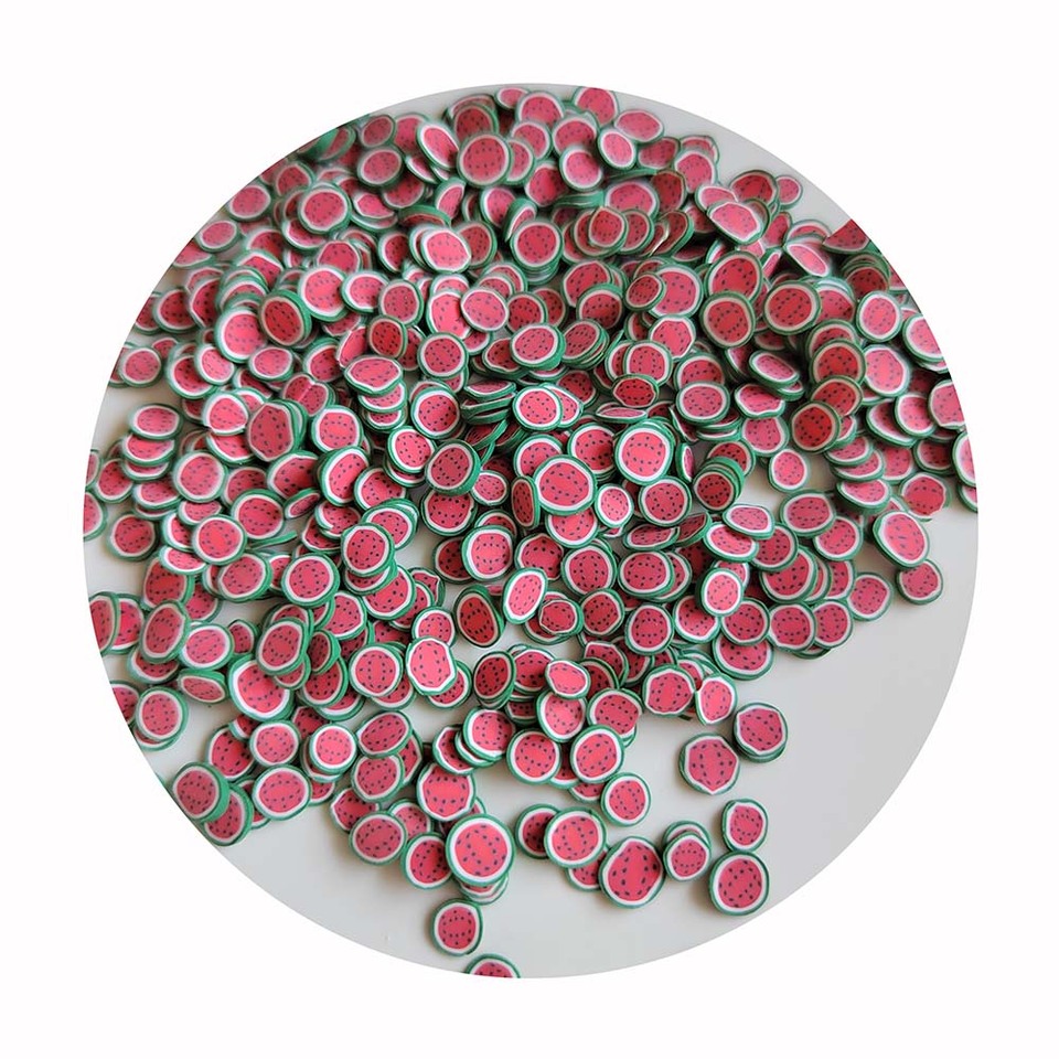 Soft Watermelon Polymer Clay Slices 500g/lot 5/10mm Shaker Cards Fruits Sprinkles Nails Art Klei Mud Particles Slime Charms