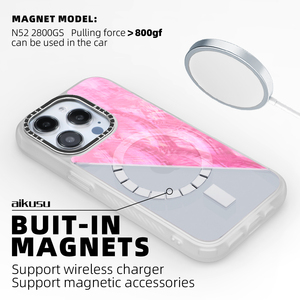 Coques de téléphone personnalisées en TPU transparent antichoc 3M, finition mate, magnétiques, rose nacré, pour iPhone 16 15 14 13 Pro Max - Product Image 3