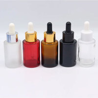 Flacon compte-gouttes rond en verre pour cosmétiques, 30 ml, avec épaule plate, pour huiles essentielles – Offre Spéciale