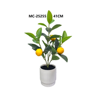 Bonsai Lemon Buatan 50CM dengan Bunga Putih & Buah Kuning untuk Dekorasi Meja Dalam Ruangan