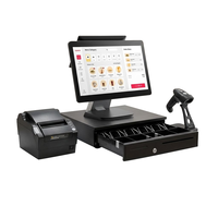 POS-терминал с сенсорным экраном Android 15,6 + 10,1 дюйма, моноблочная POS-система для розничных магазинов