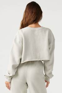 Lcool güz özel yapım eşofman kadın spor salonu polar kazak uzun kollu düz kırpma üst kadın Sweatpants ve Hoodies seti - Product Image 2