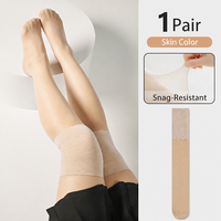 Chaussettes de compression ultra-fines d'été, antidérapantes, anti-roulement, effet collant transparent, pour pièce climatisée, aspect jambes nues, durables, anti-déchirure