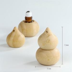 Black Walnut <b>Gourd</b> Rolling <b>Bottle</b> Essential Oil Aroma <b>Bottle</b> Car-mounted Wooden Pendant Custom Processing - Product Image 1
