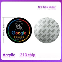 Tideseer Plaque d'avis personnalisable en acrylique NFC Chip213, étiquette autocollante de table pour carte de commande et code QR