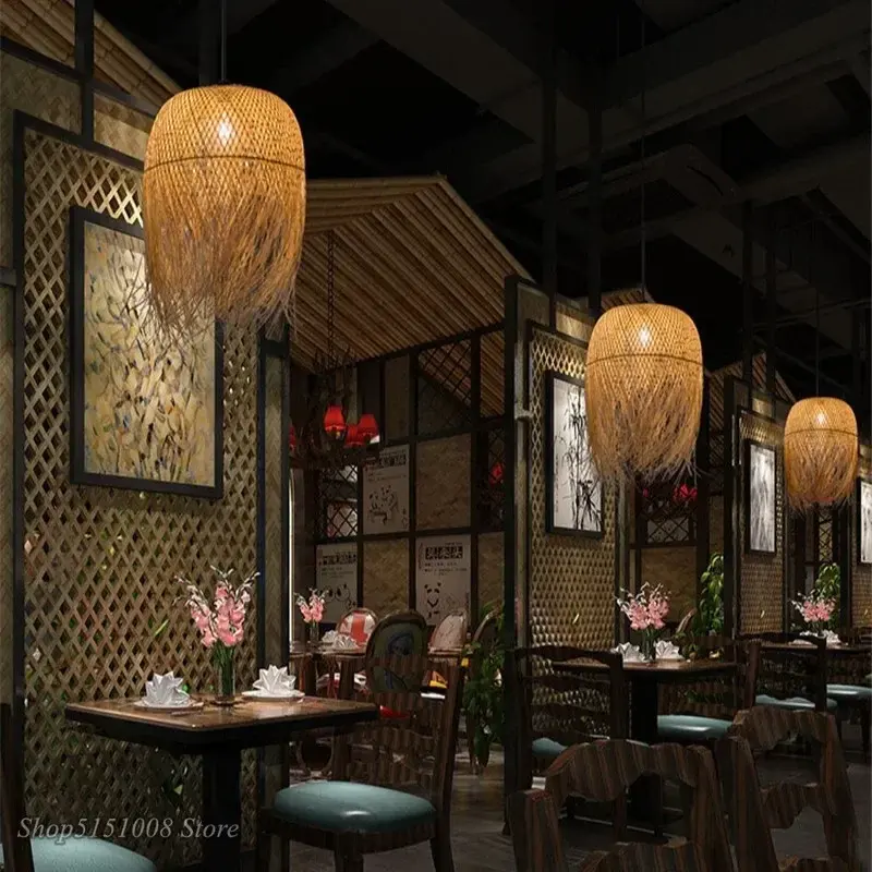 Подвесные светильники из китайского бамбука